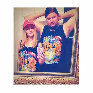 Matching his and hers ACDC tanks 🖤